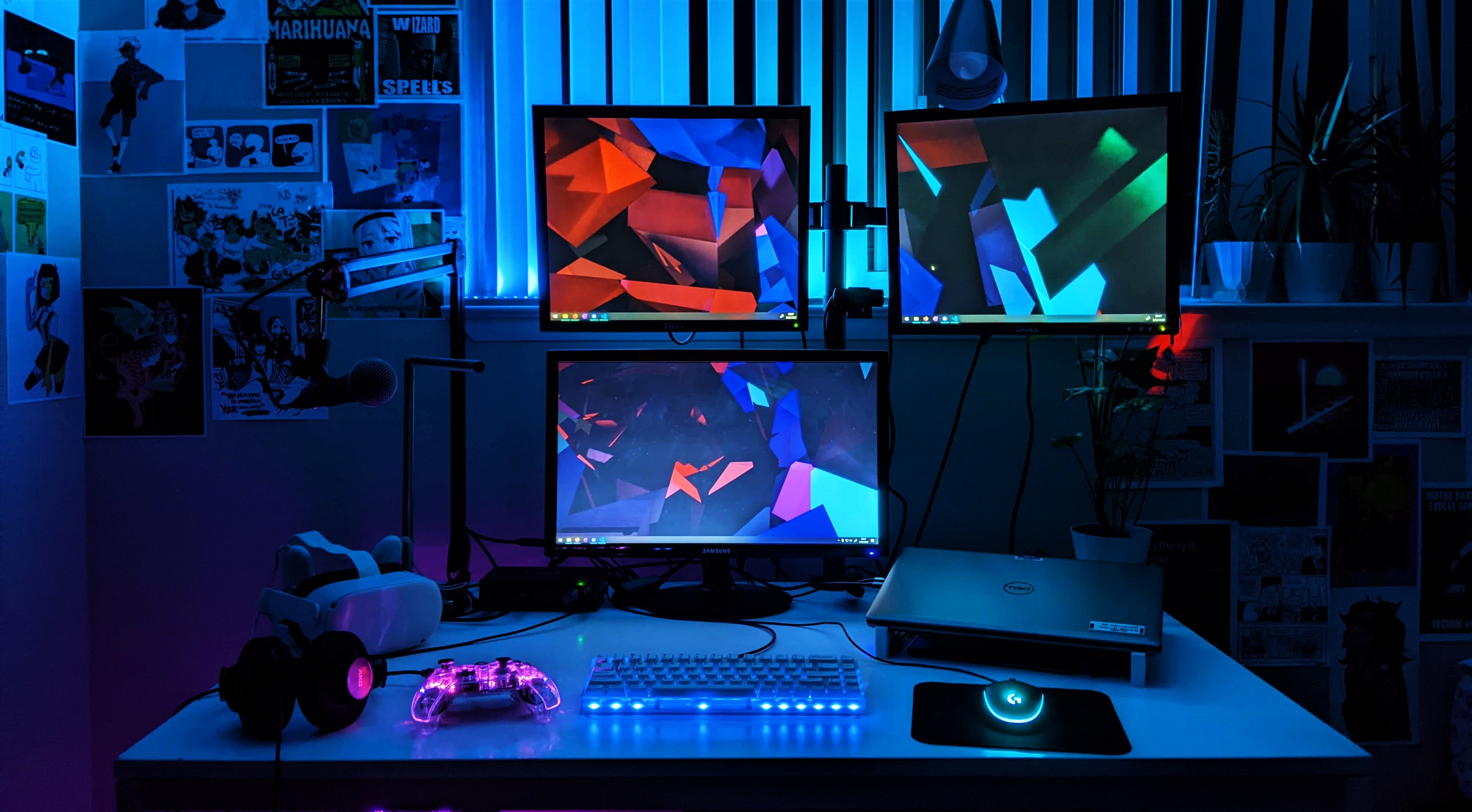 image of the desk and monitors