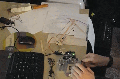 Gif of the arm controlled with servos.
